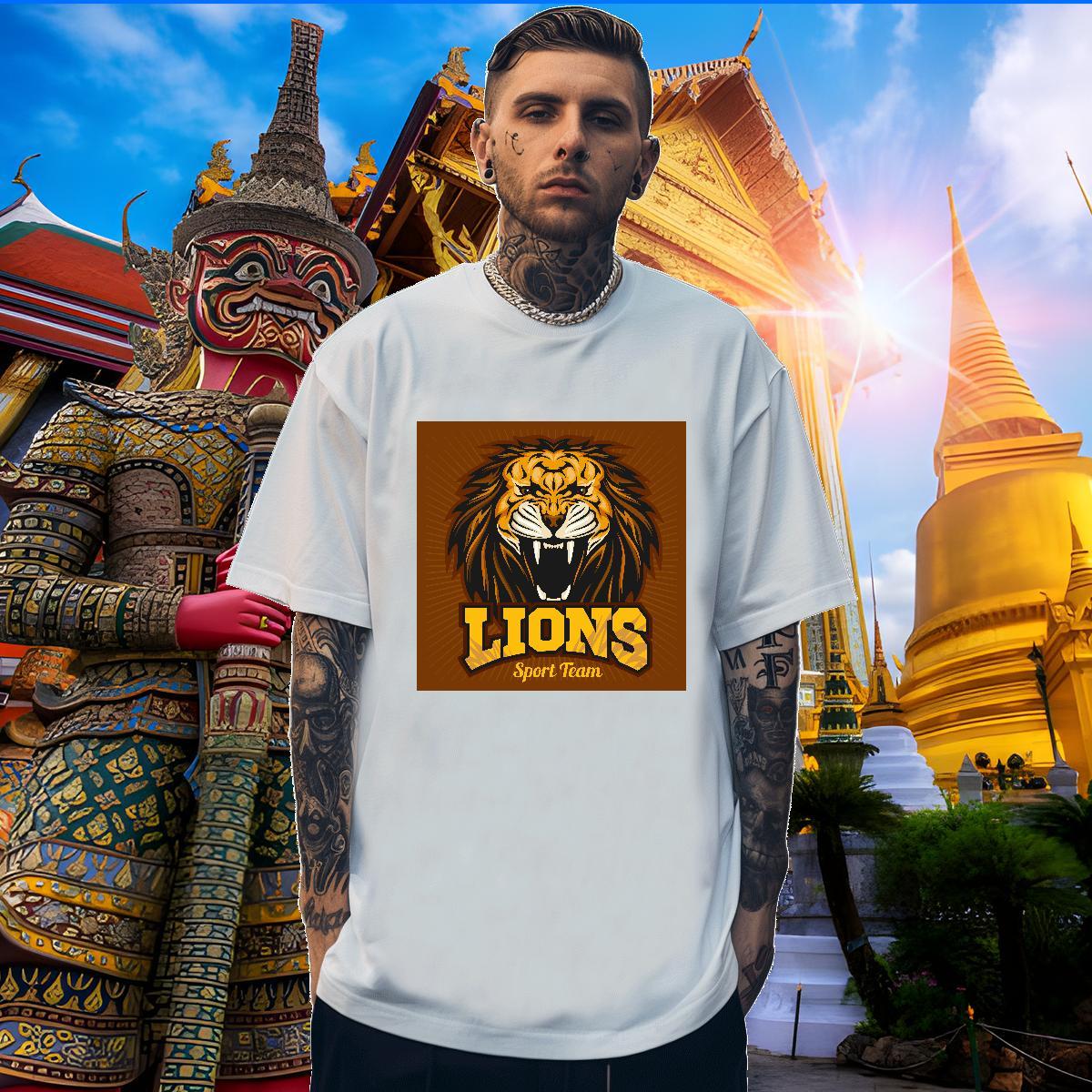 Cool Man T Shirts lion Breathable Crew Neck Street Wear White Plus Size 230g Pure Cotton Tshirts 2024 Designer Top Tees