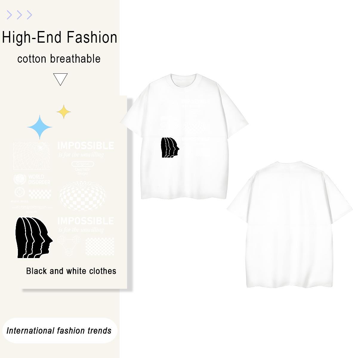 Designer side face 230g Cotton Mens Tshirts Hip Hop Pure Cotton Men T Shirts 2024 DIY Custom Printing Top Tees