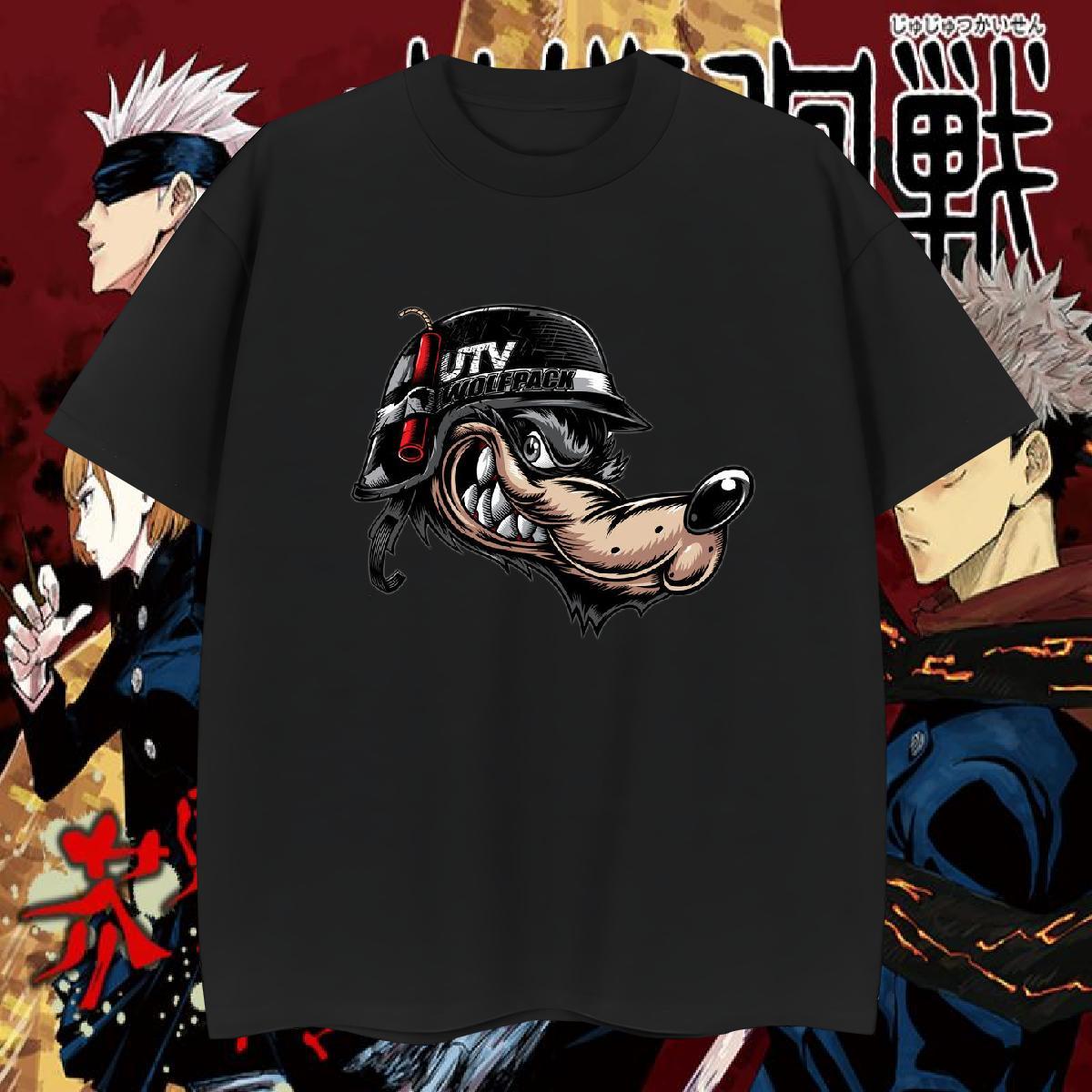 Designer Fashion Mens Tshirts wolf Casual Beach 100% Cotton 230g Top Tees Breathable Crew Neck Wholesale T-Shirts for Men Black White