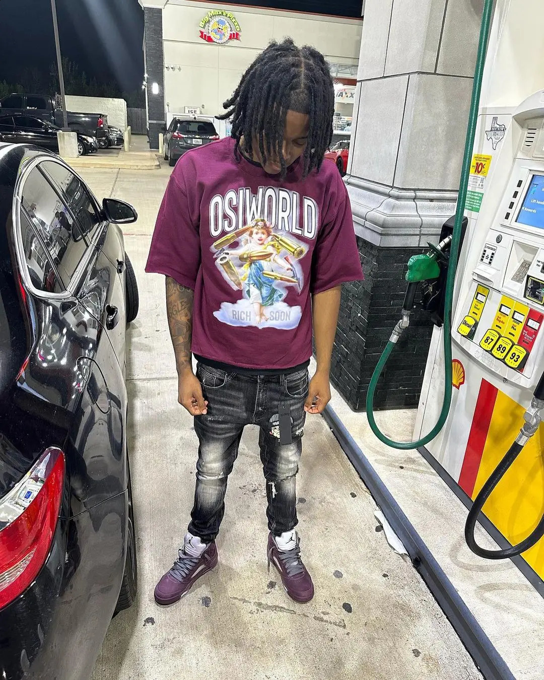 Rich Soon War Printed Graphic Tshirt Green Gothic Street y2k Oversized Harajuku Mens Clothing 240819