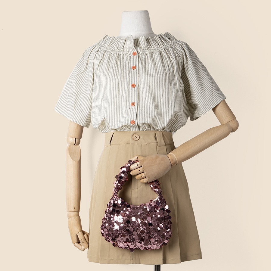 Fashion niche sequin in 2024 pearl handbag small bag women with high-end feeling for summer use