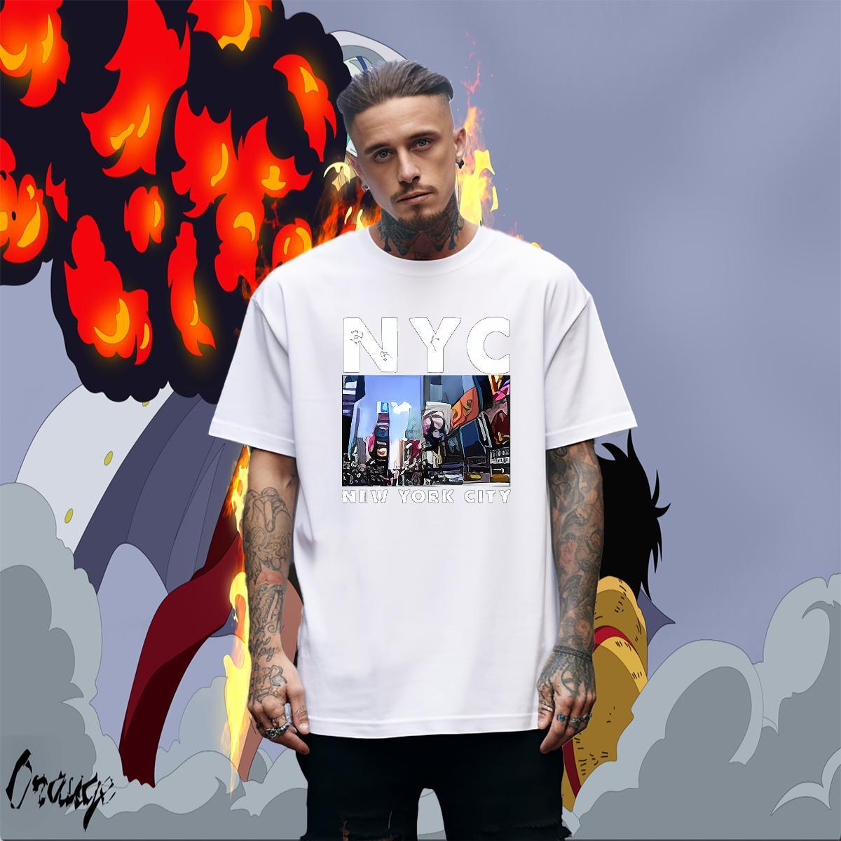 Brand Men Tees Casual 230g Cotton Graphic Crew Neck New York T shirt New Designer Top Tees