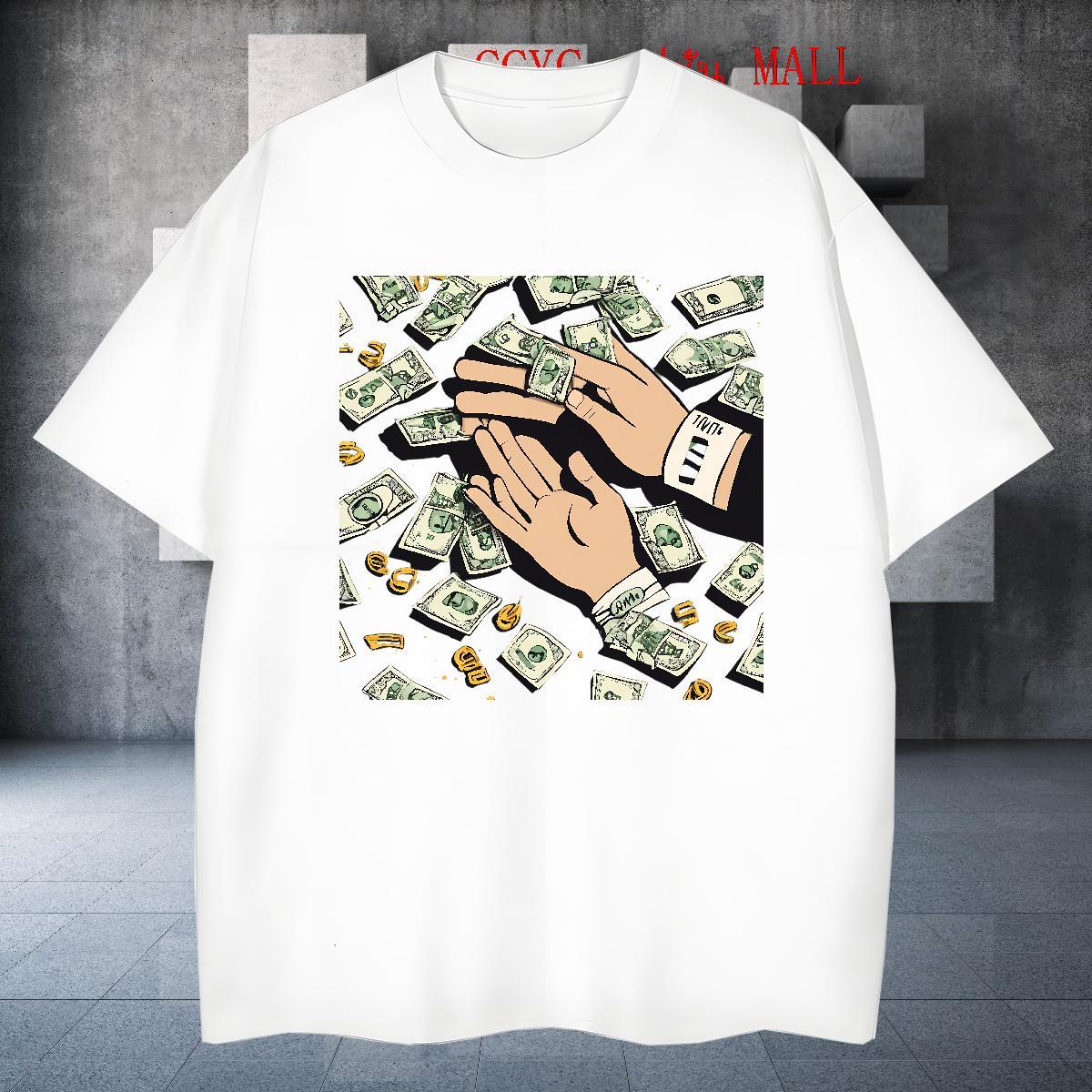 Free Shipping cash 230g Cotton Couples T Shirts Spring Summer Pure Cotton T Shirts Men Fashion Designer Custom Print Plus Size Top Tees