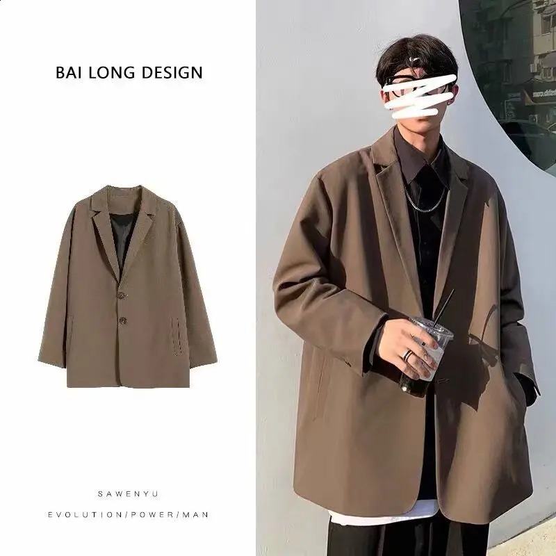 Autumn Korean white suit mens personalized metal button n version Internet highend 240819