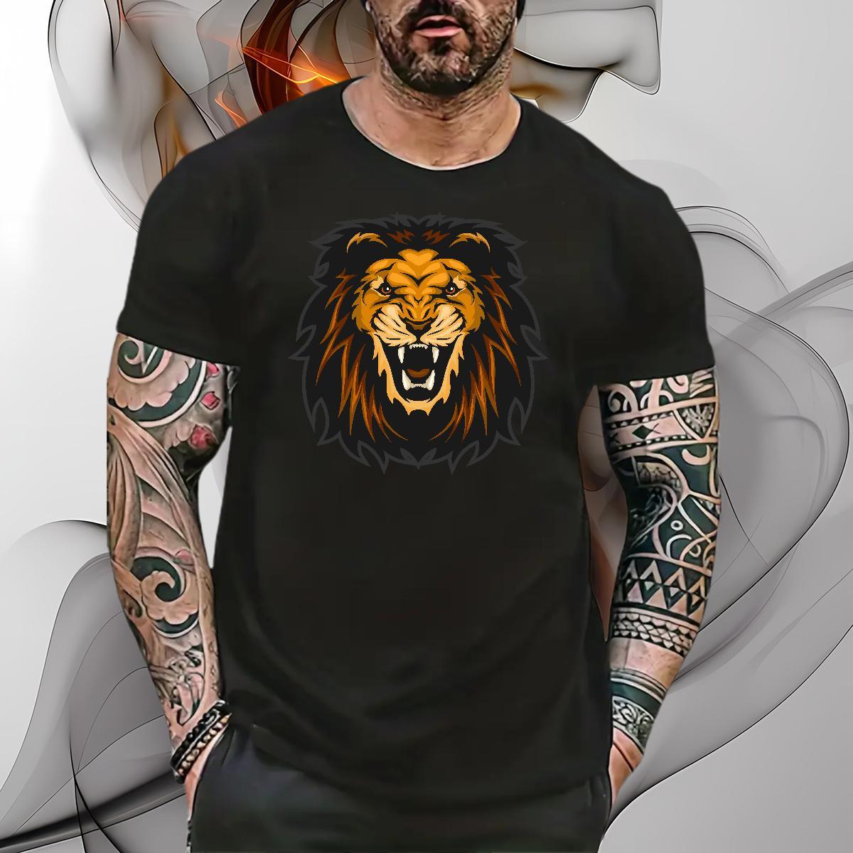 High Quality Man T Shirts lion Breathable Soft Street Wear Oversized 3XL 4XL 230g 100% Cotton Couples T Shirts New Tee Shirt