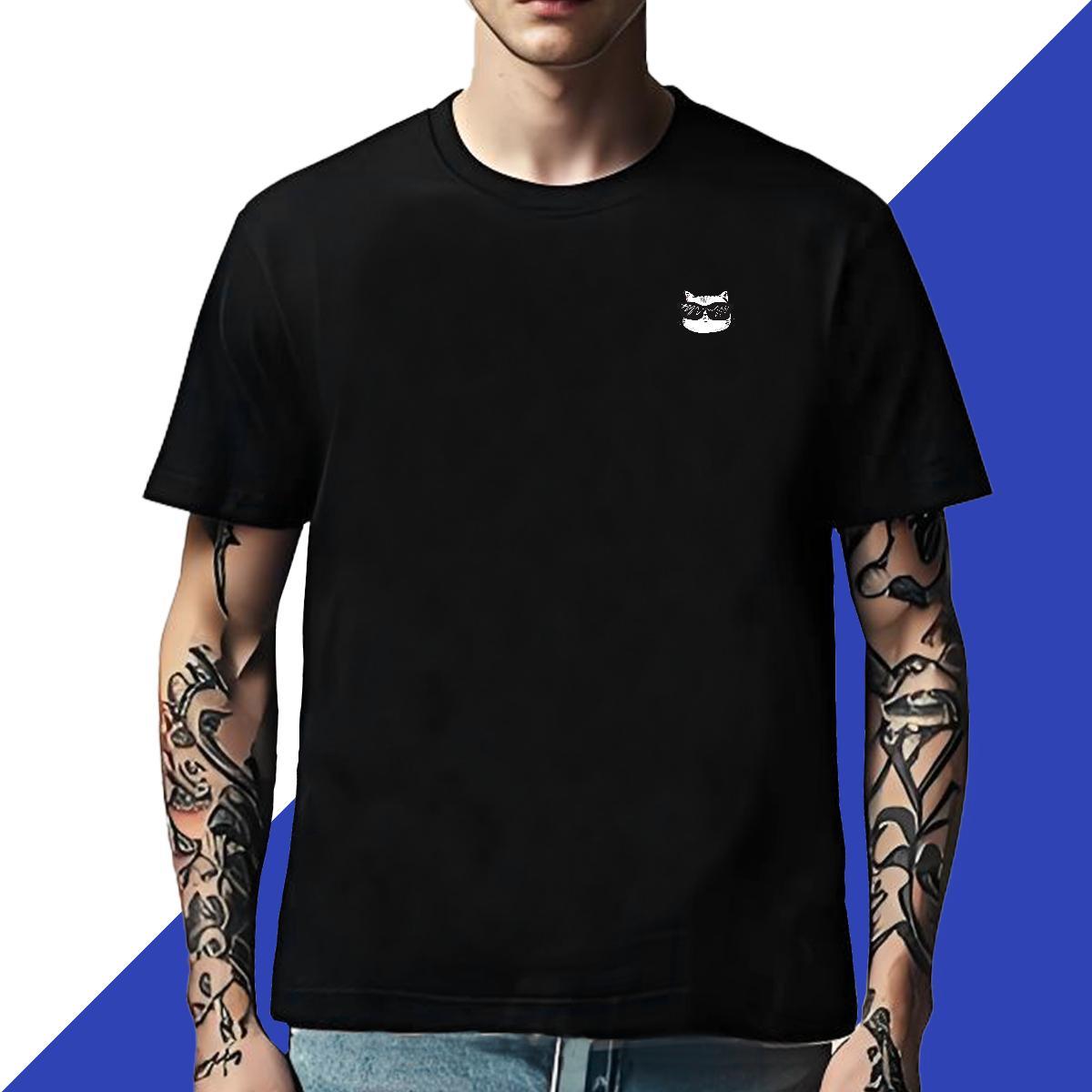 Comfortable Tshirts Street Wear 230g 100% Cotton Plus Size Cartoon Short Sleeve Soft cat T Shirts Men Fashion Design Tees