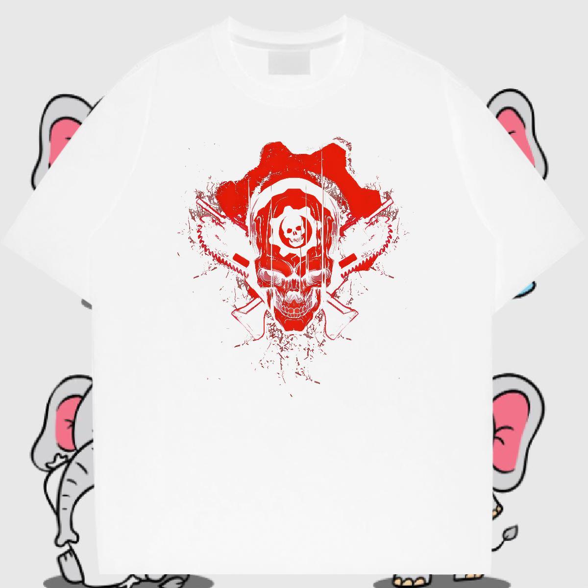 Custom skull Men Tees 100% Cotton 230g T-Shirts for Men Oversized 3XL 4XL Casual Beach Breathable Short Sleeve Comfortable Top Tees