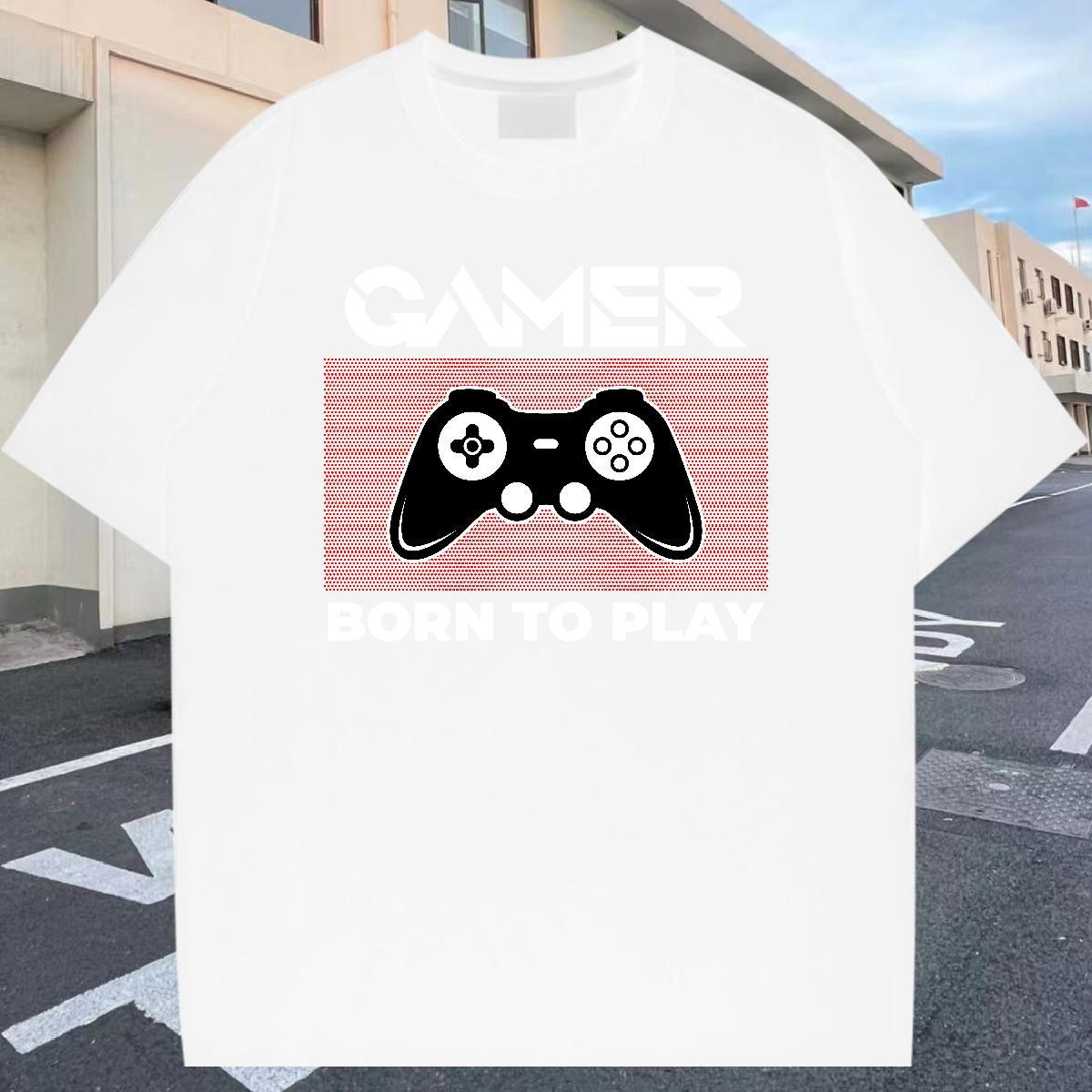 Comfortable Couples T Shirts Street Casual 230g 100% Cotton DIY Printed Breathable Crew Neck games T-Shirts for Men Free Shipping Tops