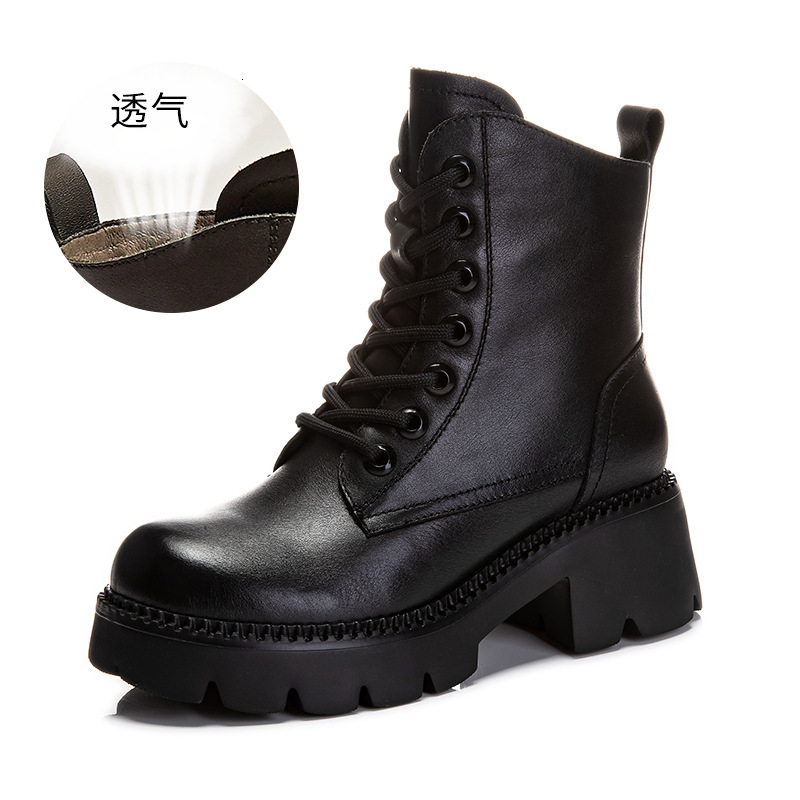 Ddmysports Foam Genuine Leather Short Autumn Winter New Women S Thick Soled Height Increasing Martin For In And Thin Boots OUTDOOR