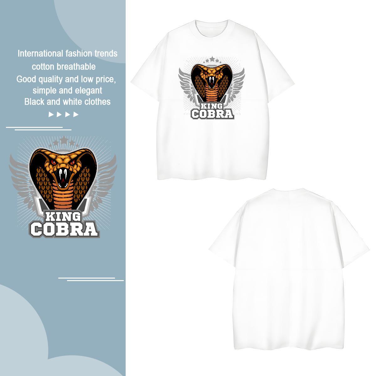 Popular Mens T Shirts cobra Breathable Crew Neck Street wear Hip Hop Custom Cartoon 100% Cotton 230g Tshirt for Man Woman New Tee Shirt