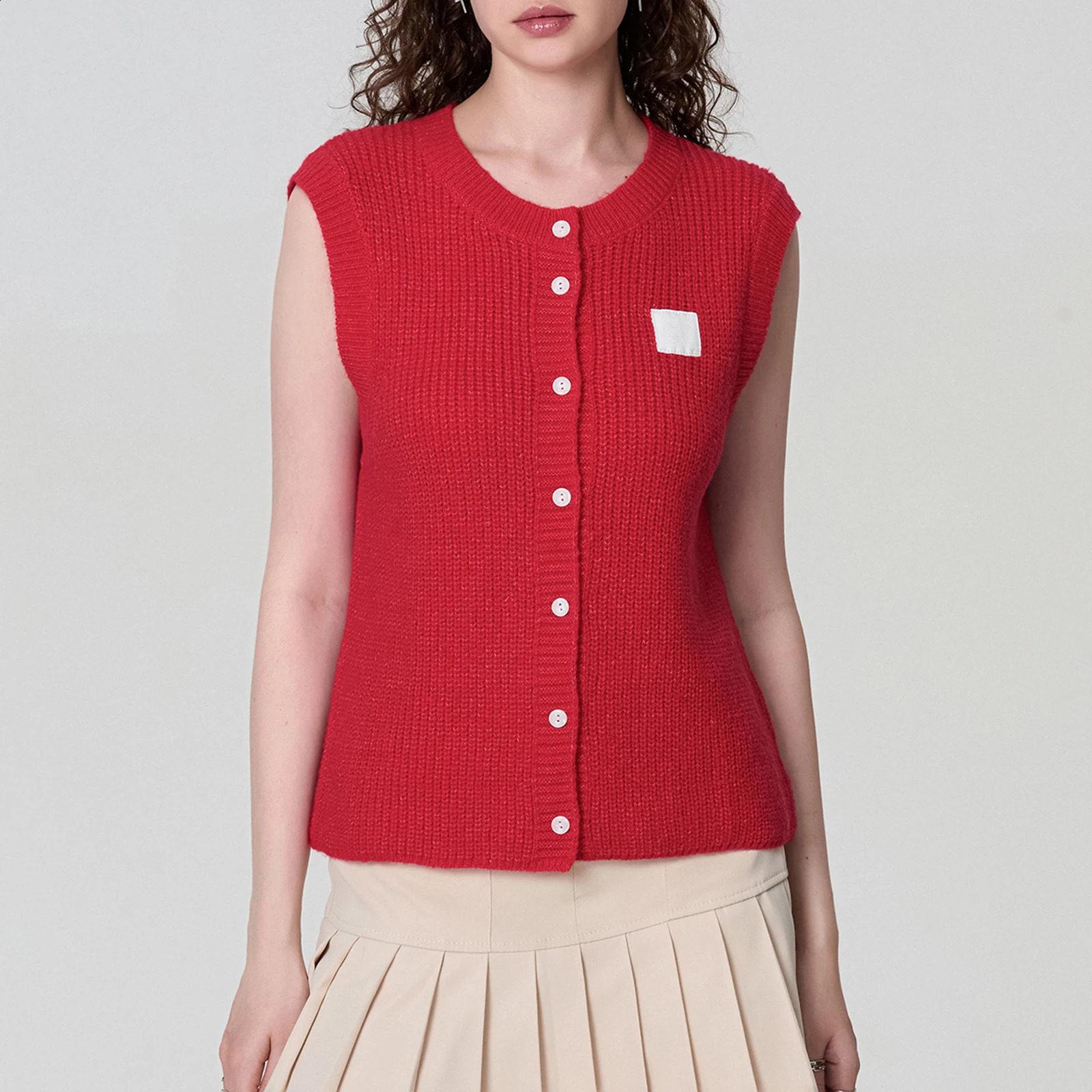 Womens Kawaii Knitted Tank Top Casual Summer Solid Color Button Front Basic Sleeveless Dress 240819