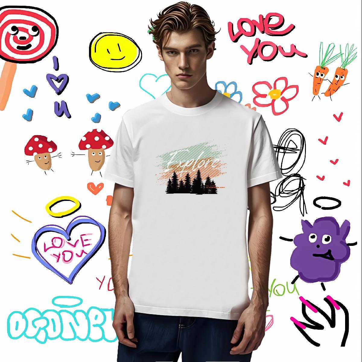 T Shirts Men 230g Pure Cotton grove Spring Summer Breathable Short Sleeve Custom Printed Mens Tshirts Fashion Casual Classic Clothings