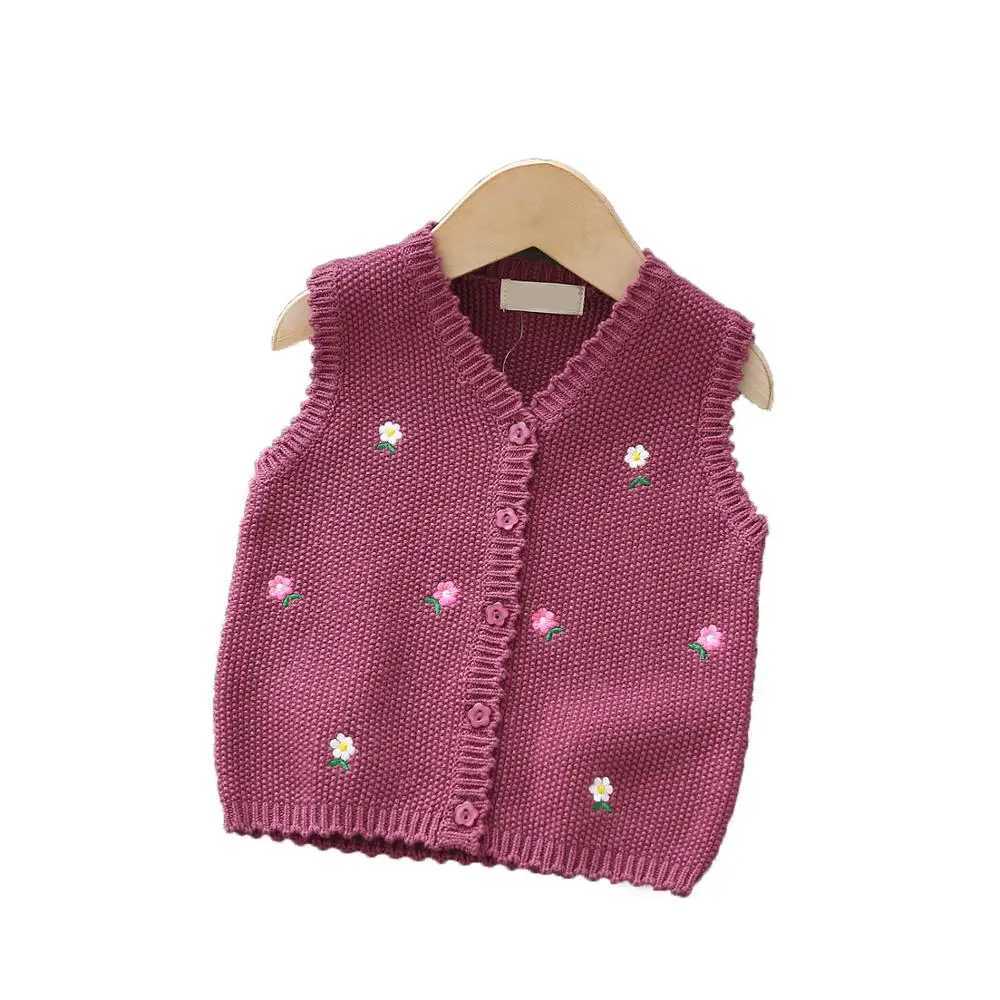 2020 New Kids Sweater Knitted Vests For Girls V-neck Cute Flower Sleeveless Infant Baby Girls Vest Sweater DT163XJ240819