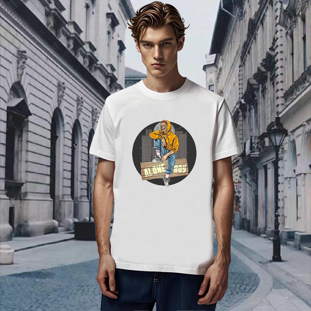 Unisex T shirt skull Crew Neck Street Wear Oversized 3XL 4XL 100% Cotton 230g Men Clothes T-Shirt New Tees Shirts