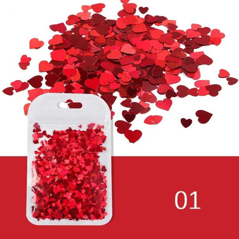 Holographic Sweet Love Heart Nail Glitter Flakes Shining Sequin For Nail Art Paillette Manicure 3D DIY Nail Art DecorationsXJ240815