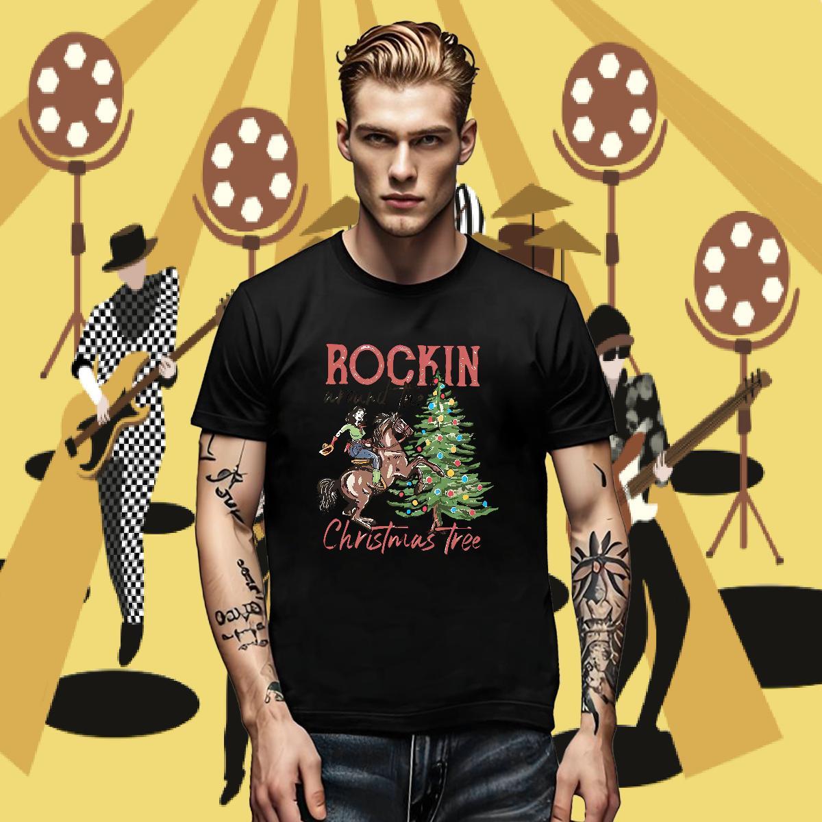 Free Shipping Chrismas Men Clothes T-Shirt 100% Cotton 230g T Shirts Men Plus Size Cartoon Home Outdoor Breathable Soft Cool Design Tops