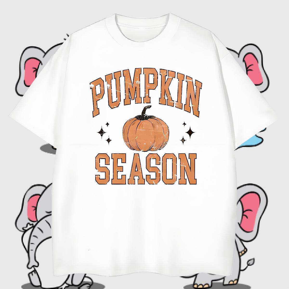 2024 DIY pumpkin Couples T Shirts 230g 100% Cotton T shirt Graphic Street Casual Breathable Crew Neck Designer Tops