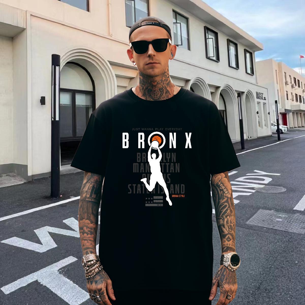 Classic Men Tops Tees Street wear Hip Hop 100% Cotton 230g Cartoon Print Breathable Crew Neck basketball T shirt Fashion Casual Tops Shirt