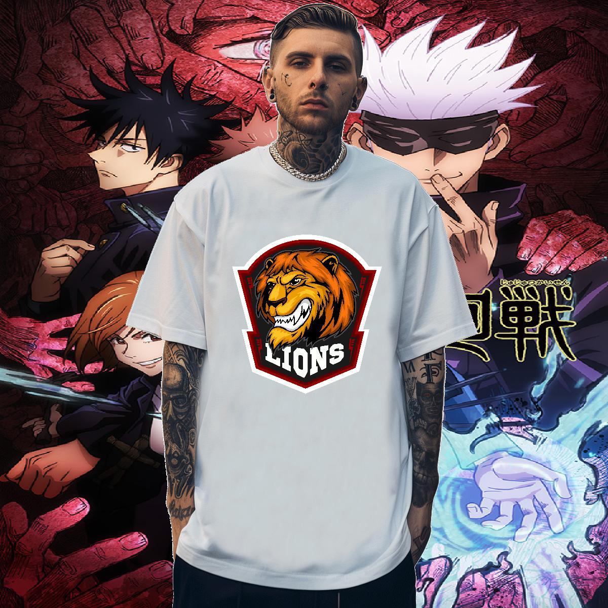 Cool Design T-Shirts lion Breathable Soft Home Outdoor Graphic 230g Pure Cotton Tshirt for Man Woman New Clothings