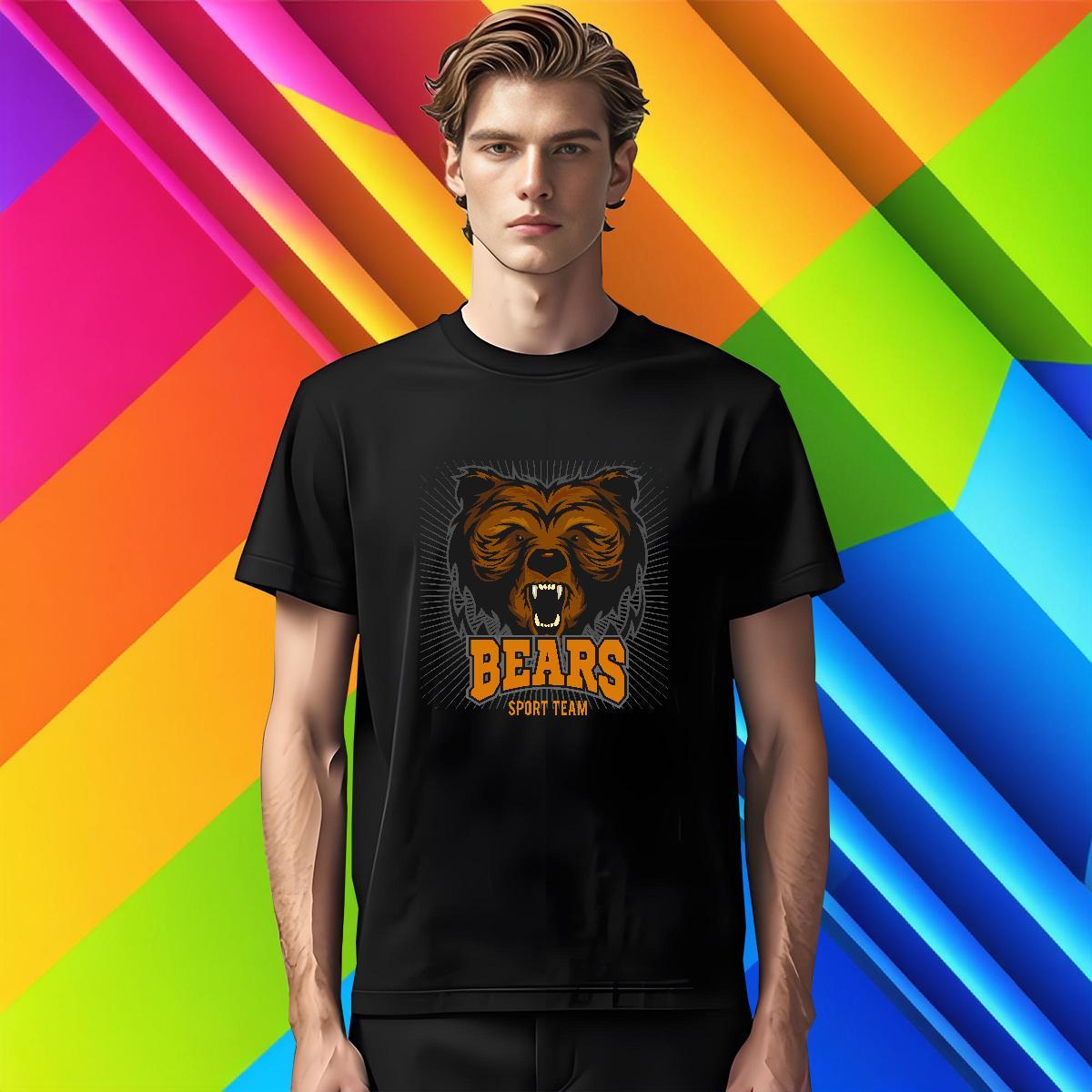 Wholesale T-Shirts bear Crew Neck Daily Outfit White Plus Size 230g Pure Cotton Men Tops Tees New Designer Clothings