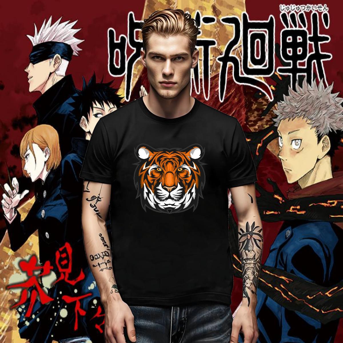 DIY Customized Couples T Shirts tiger Casual 230g Cotton Clothings Breathable Crew Neck Popular T shirt White Plus Size