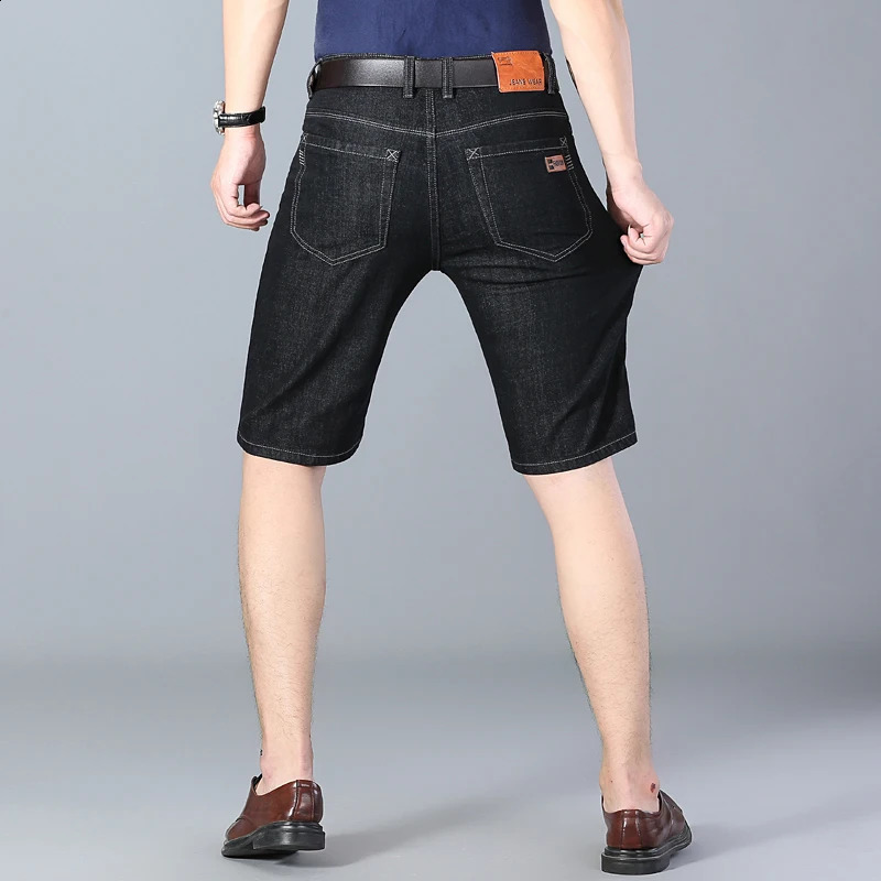 Summer thin denim mens shorts highquality jeans pure cotton straight blue casual size 40 240819