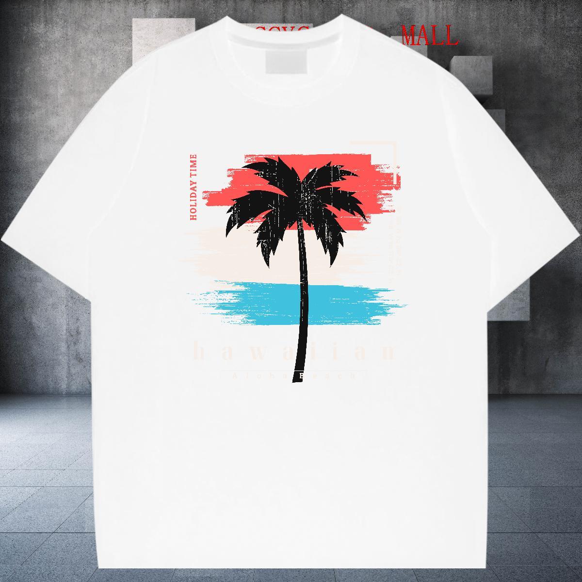 Unisex tree 230g Cotton Mens Tshirts Sports Casual Crew Neck Breathable Men T Shirts Stylist Custom Printed Polos