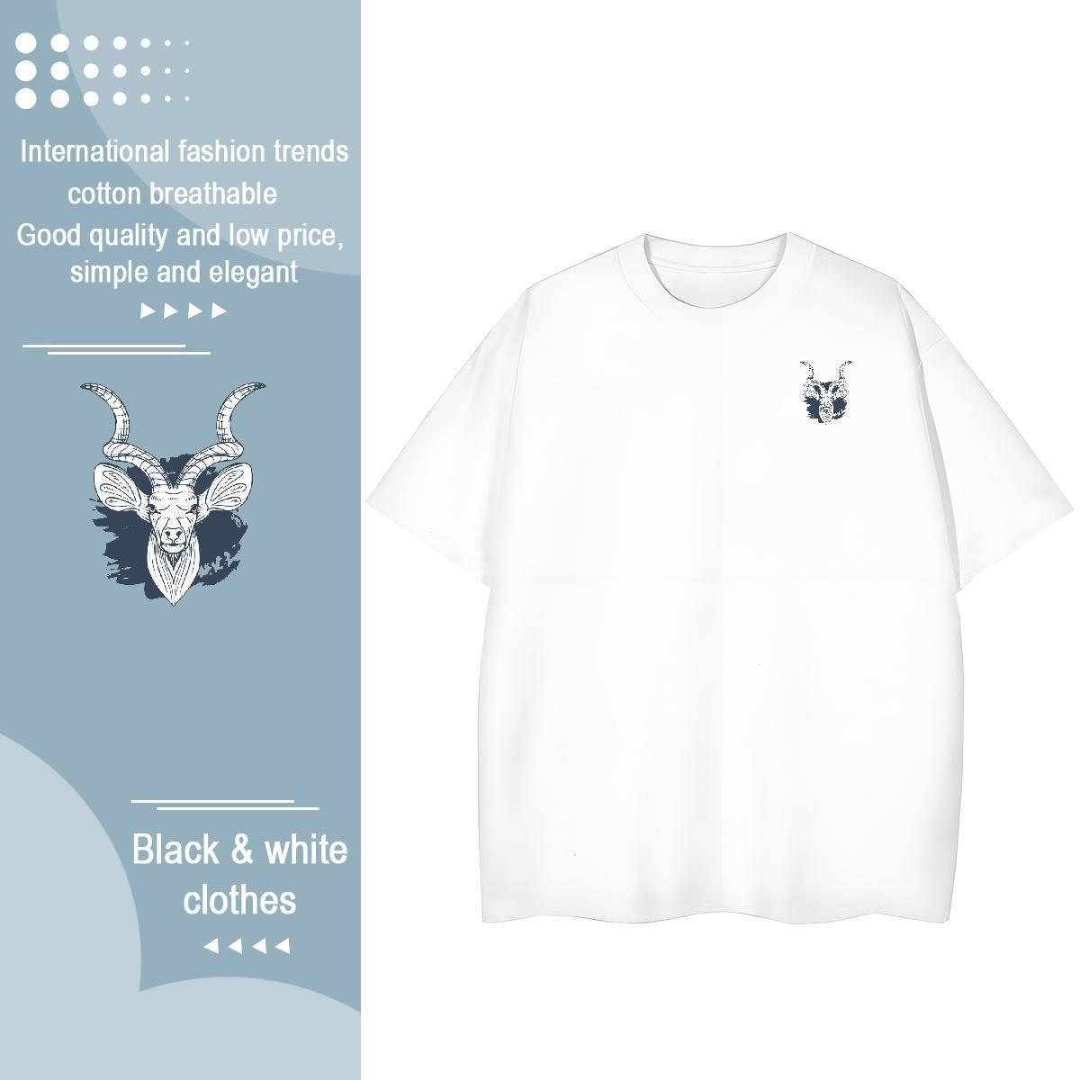 2024 New Mens Tshirts Deer Home Outdoor 230g Pure Cotton Tee Shirt O-Neck Short Sleeve Cool T-Shirts for Men DIY