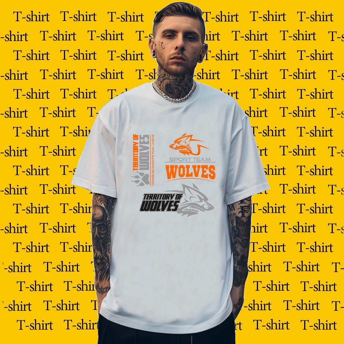 Designer T Shirts Men wolf Round Neck Short Sleeve Street Wear Custom Big Size 100% Cotton 230g Tshirt for Man Woman New Arrival Clothings