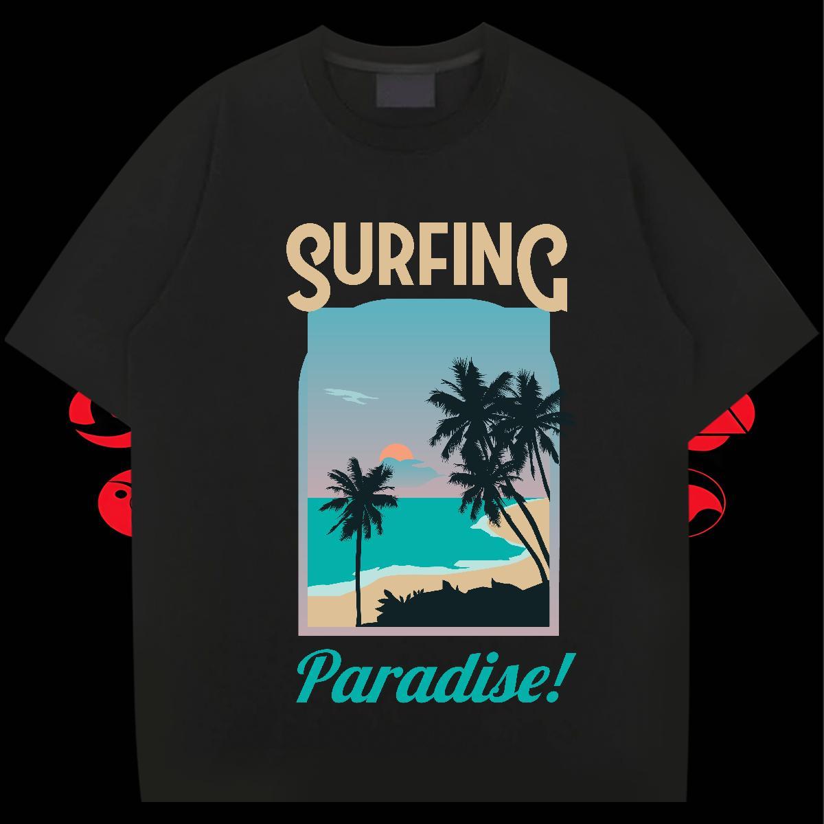 Wholesale Couples T Shirts Outdoor 230g Cotton White Plus Size O Neck Short Sleeves sea Man T Shirts Fashion New Clothings