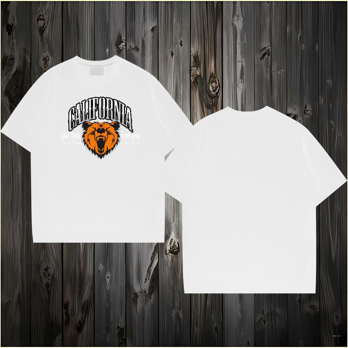 Free Shipping Man T Shirts animal O Neck Short Sleeves Street Casual Cartoon Print 230g Pure Cotton Couples T Shirts New Arrival Tops Shirt