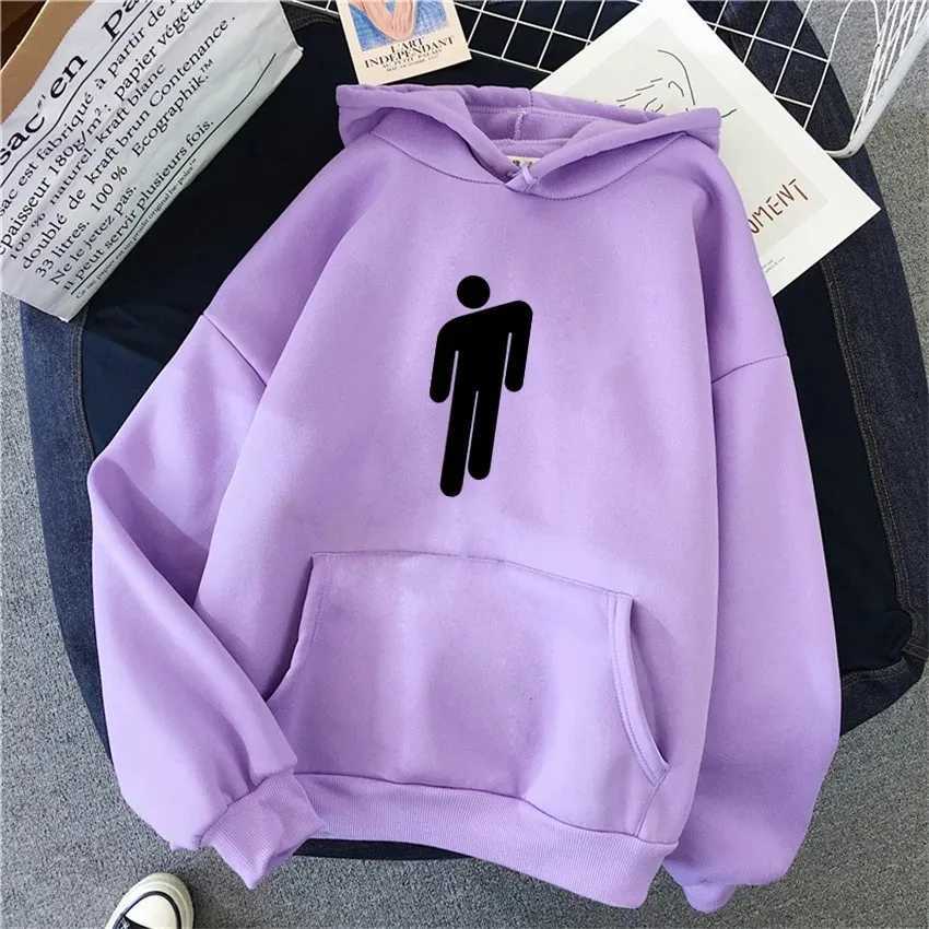 Cotton hoodie rapper Billie Hip Hop Eilish Fleece unisex streetwear childrens casual Y2K sportswear hoodie clothing W240820