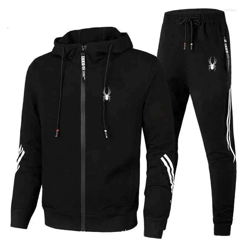 Men's Tracksuits Spring Autumn Men Sets Long Sleeve Hoodie Jogging Trousers 2 Piece Fitness Running Suits Sportswear Casual Clothing