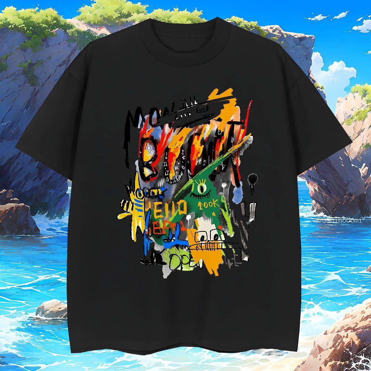 Mens T Shirts 230g Pure Cotton cartoon Street wear Hip Hop Crew Neck Breathable Custom Printed Men Tops Tees DIY Loose Tee Shirt