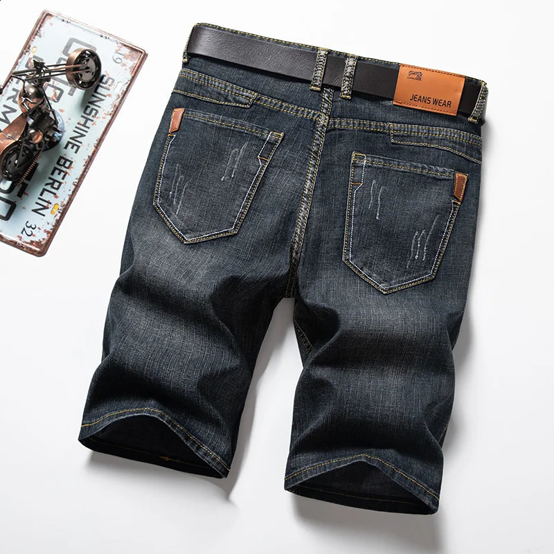 Summer mens Capris straight denim shorts loose fit casual jeans 240819