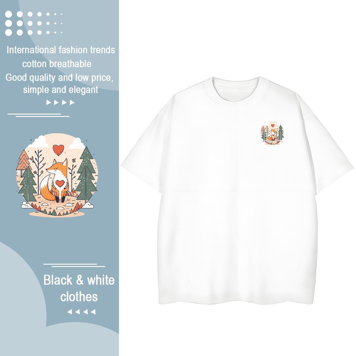 New Designer Men Tees fox Street Wear 230g Cotton Clothings Pure Cotton Comfortable T-Shirts Anime