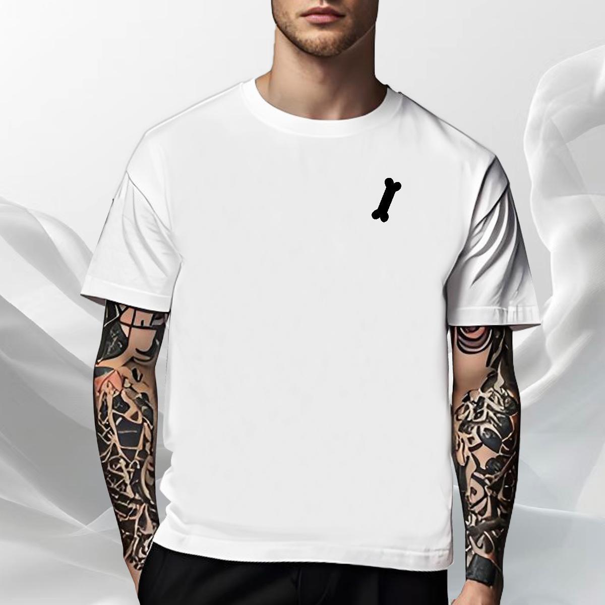 Cool Design Tshirts Casual Daily Wear 230g Cotton Cartoon Printing L-4XL O-Neck Short Sleeve bone T Shirts Men 2024 Summer Polos
