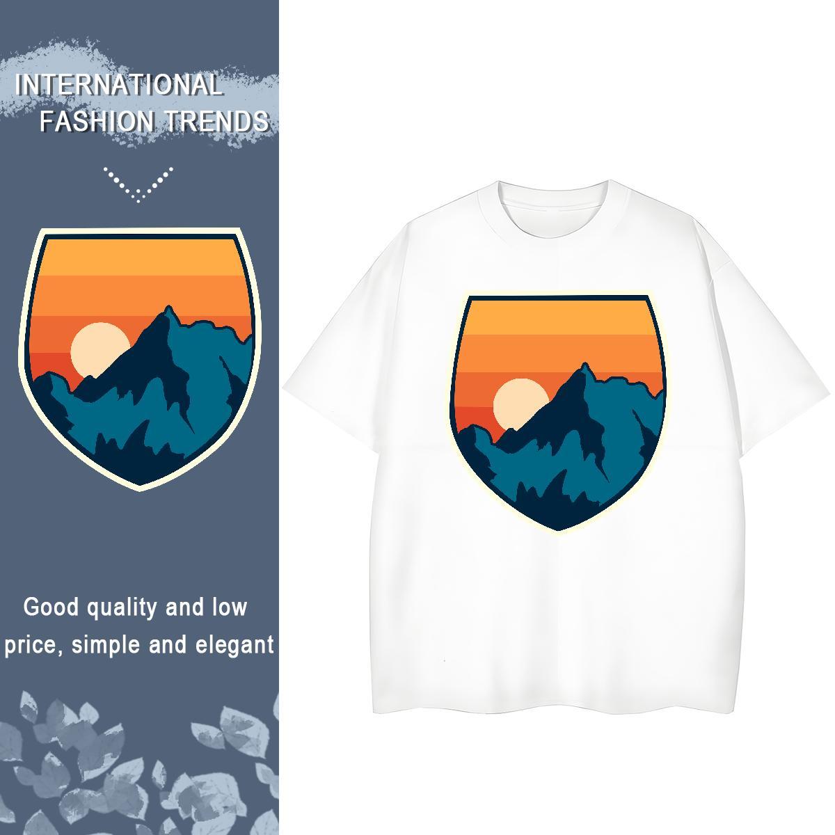 Custom Unisex Tshirts Beach Breathable Crew Neck Tops Shirt Wholesale 100% Cotton 230g sky Custom Print Plus Size Womens T Shirts