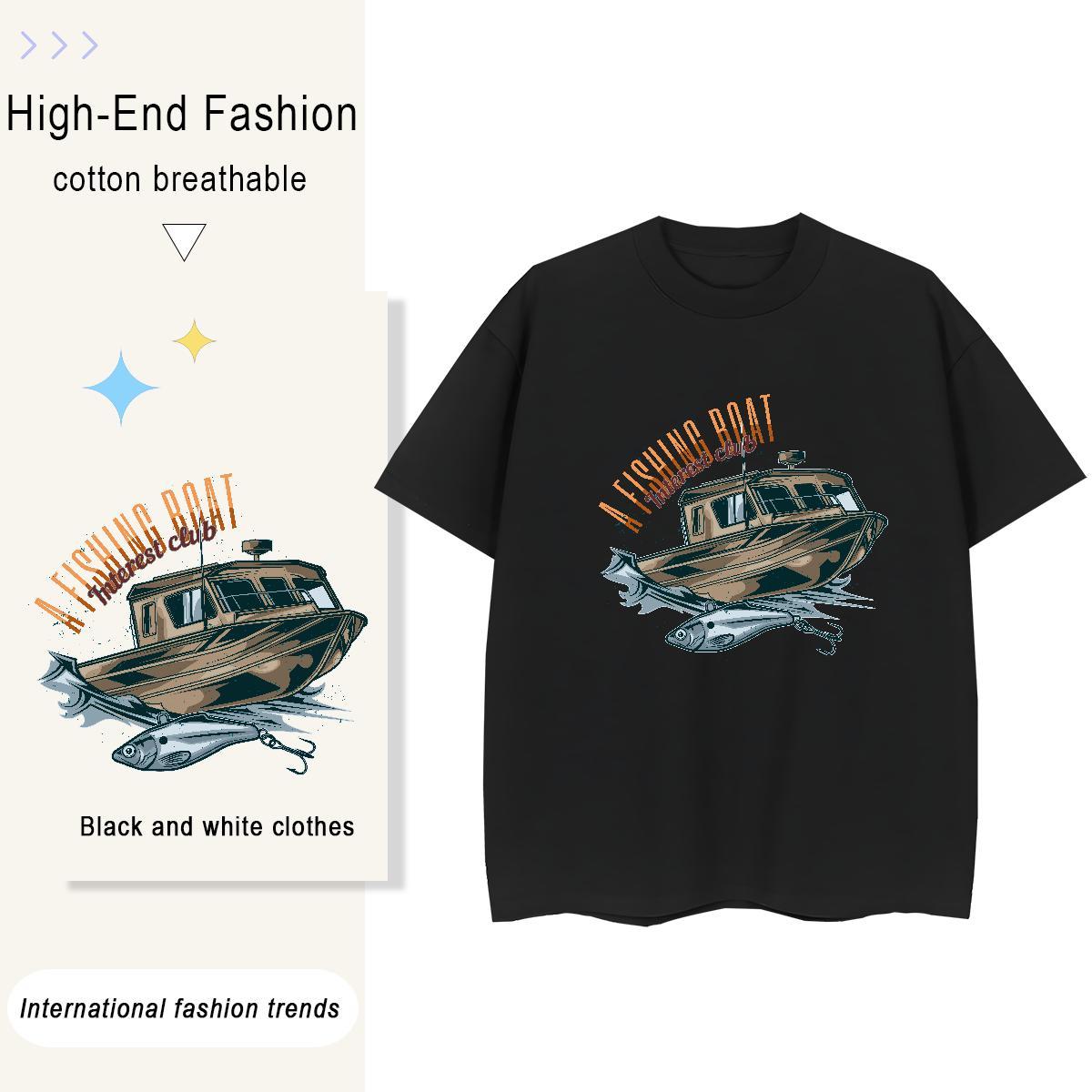 Loose shio 230g Pure Cotton Men Tees Home Outdoor Breathable Mens T Shirts Designer DIY Printed Polos