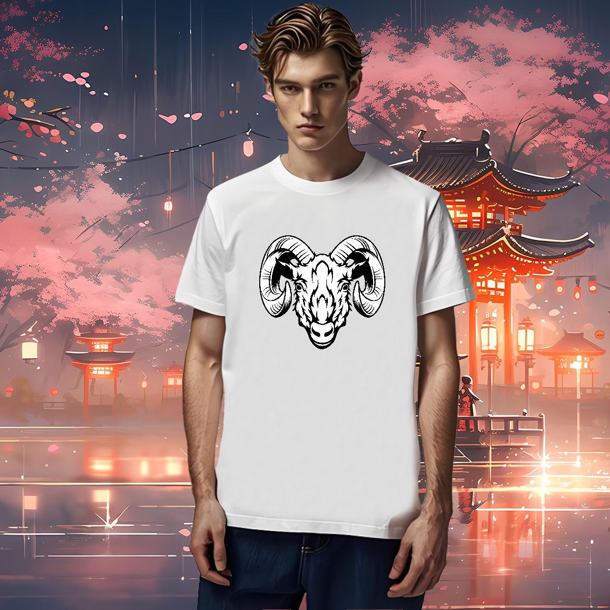 Soft T shirt sheep Breathable Short Sleeve High Street Hip Hop Anime 230g Pure Cotton Tshirts DIY Customized Top Tees