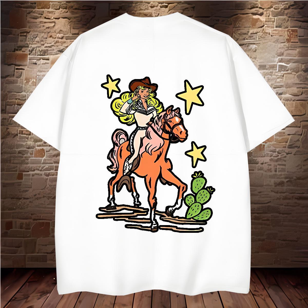 Mens T Shirts 230g Cotton pretty girl Sport Breathable Short Sleeve Cartoon Print Tshirts Wholesale Cool Design Polos