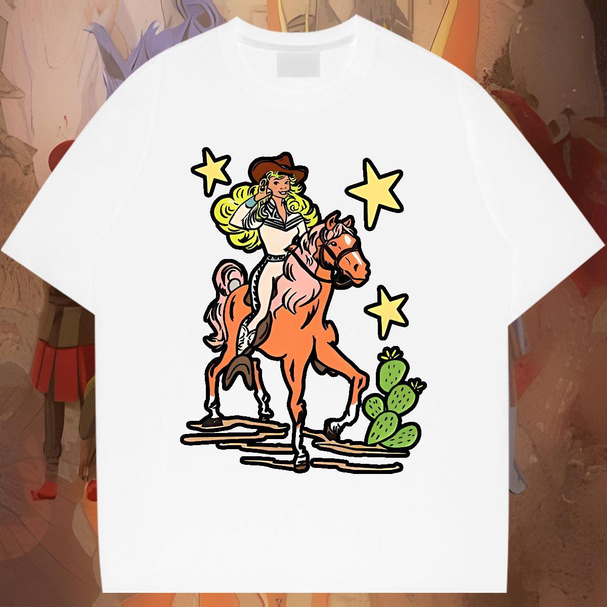 Brand Men Tshirts Beach 230g 100% Cotton DIY Anime Crew Neck pretty girl T-Shirts for Men Fashion New Top Tees