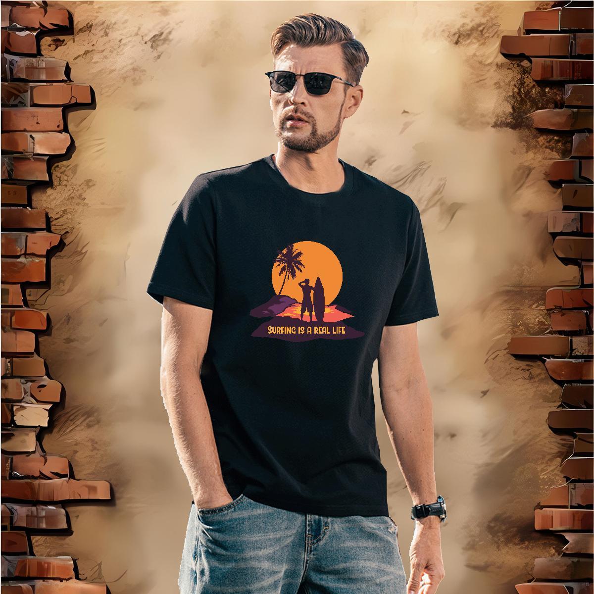 Unisex sea 230g Cotton Men Tops Tees Casual Daily Wear Breathable Mens T Shirts 2024 White Plus Size Top Tees