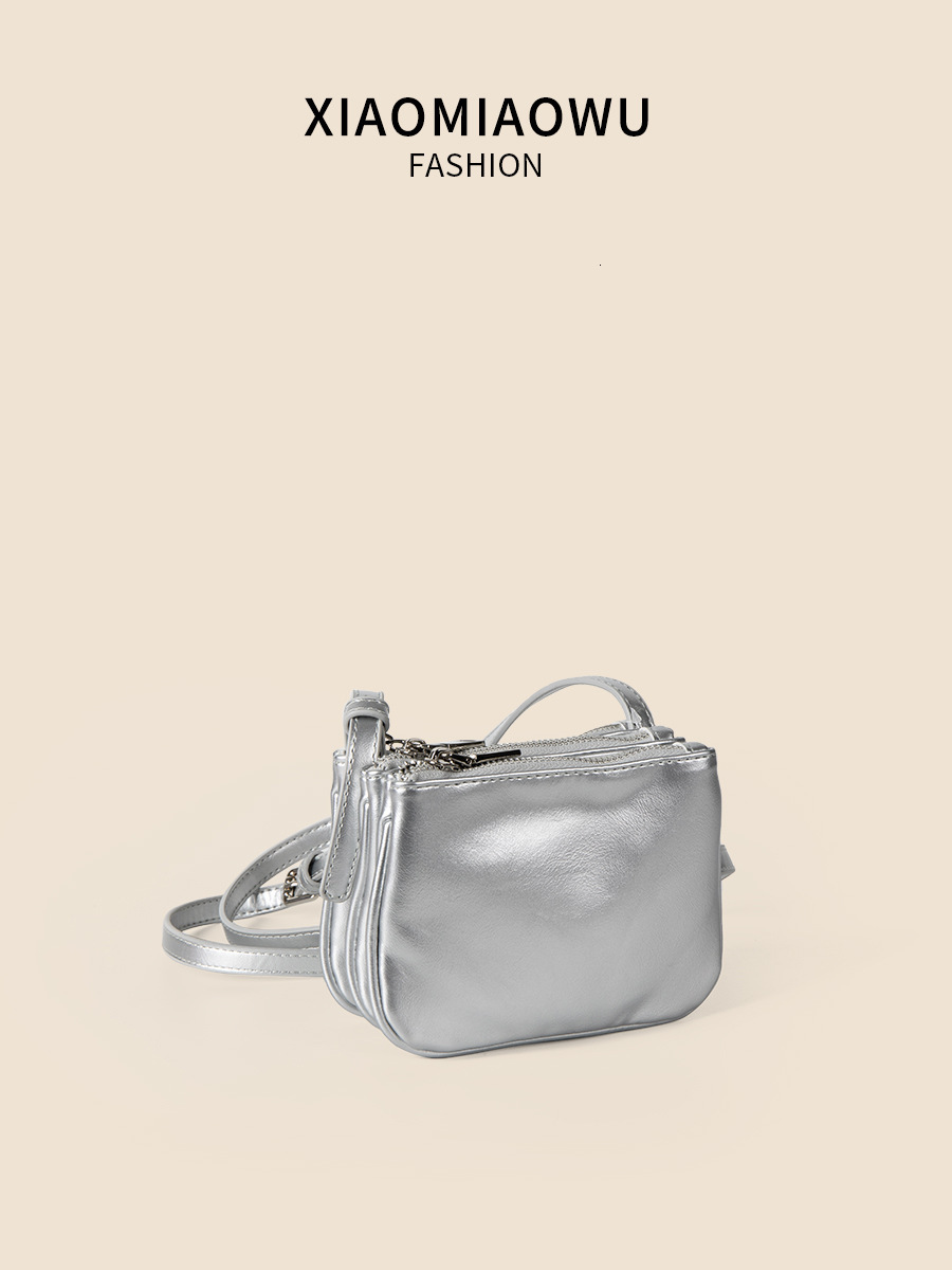 PU solid color single shoulder new small square with multiple pockets, high-end sense, niche and versatile crossbody bag for women in summer
