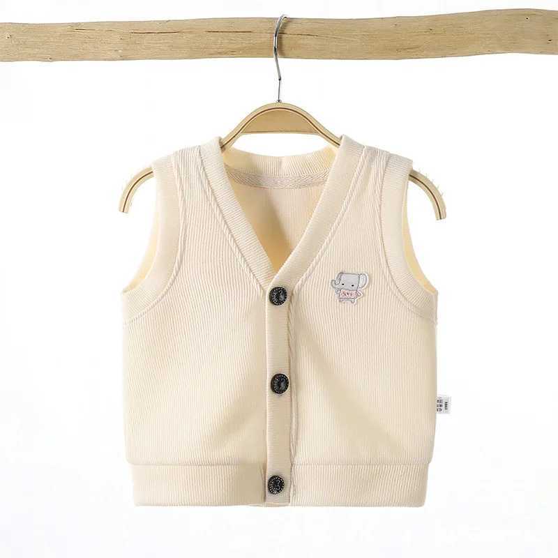 Baby Girls Cotton Solid Color Cardigan Loose Soft Fashion Cartoon Outerwear 1 2 3 4 years Kids Trendy Cute Vest Knitted SweaterXJ240819