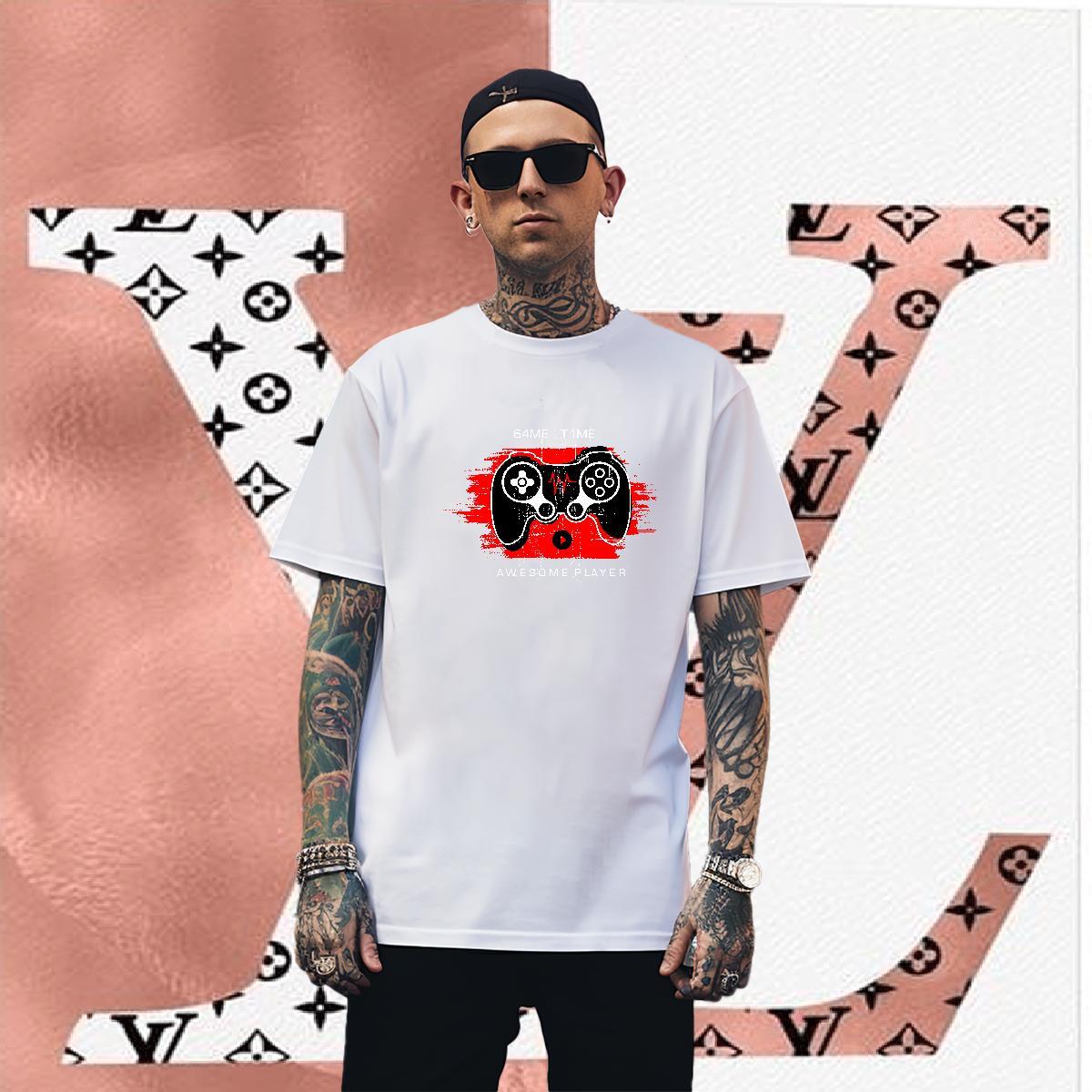 Men T Shirts 100% Cotton 230g game Outdoor Pure Cotton Custom Printing Men Tshirts Classic Casual Loose Fit Clothes