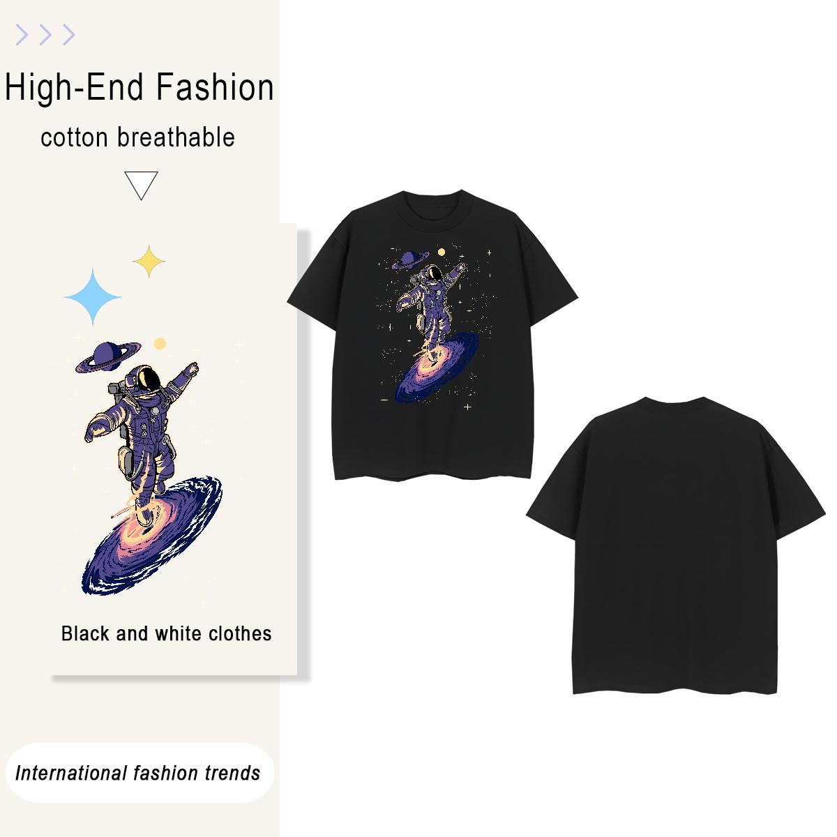 High Quality star 230g 100% Cotton Men Tops Tees Street Wear Short Sleeve O-Neck T-Shirts Fashion Design Skull Tees Shirts
