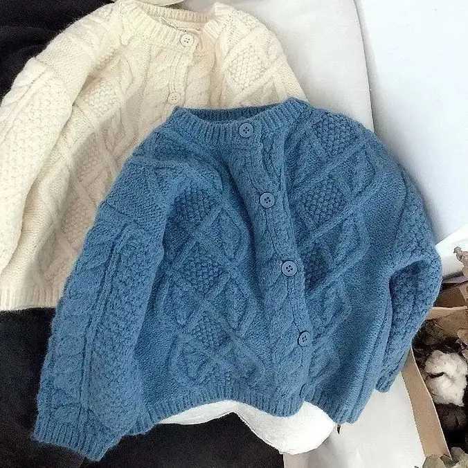 Purple Blue Beige Cardigan Sweater For Boys Girls Autumn Fall Soft Knitted Casual Loose CoatsXJ240819