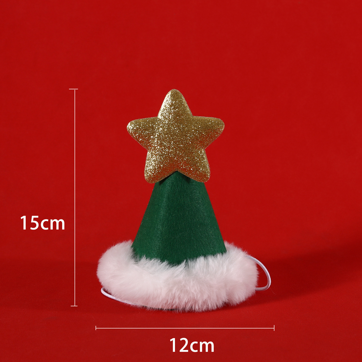 Red Christmas Pet Scarf Cat Dog Christmas Tree Crtoon Ball Knitted Wool Bib Hat Set