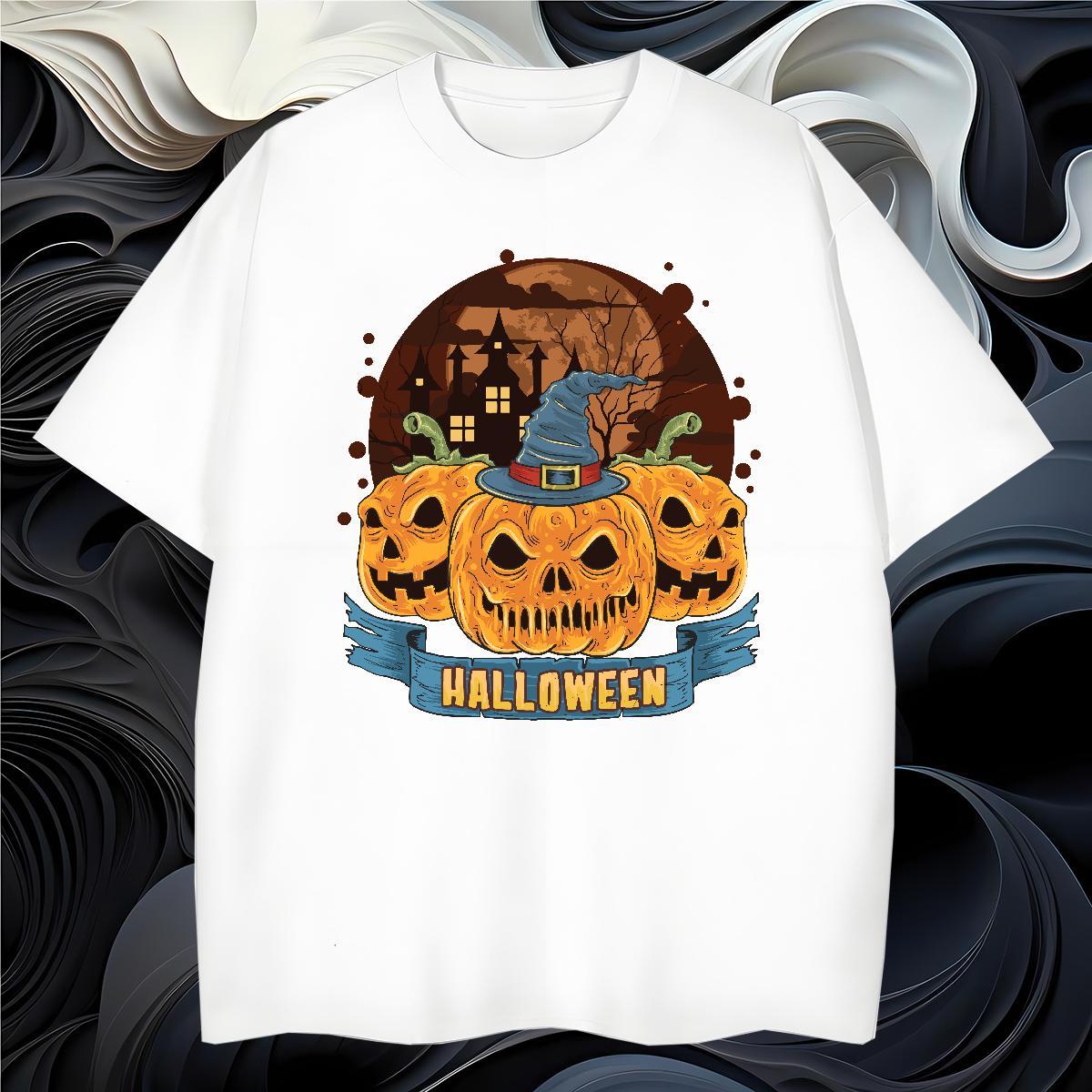 Popular Man T Shirts halloween Round Neck Short Sleeve Spring Summer Graphic 100% Cotton 230g Mens Tshirts Factory Direct Clothings